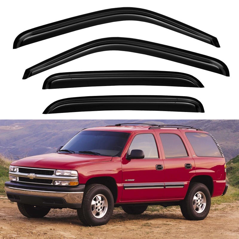 Window Visors Rain Guards for Chevy TahoeGMC Yukon 20002006 OutChannel Window Vent Wind Deflectors Visors Shades for 20022006 Cadillac Escalade