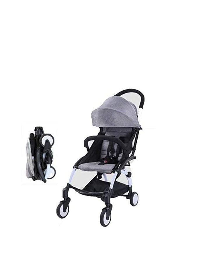 Babytime Lightweight Travel Stroller One Hand Foldable Compact Stroller Perfect for Travel Grey Color  - Image 1