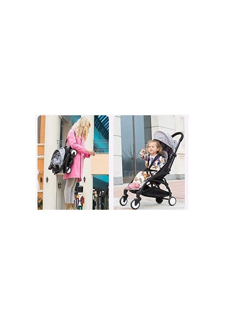 Babytime Lightweight Travel Stroller One Hand Foldable Compact Stroller Perfect for Travel Grey Color  - Image 3