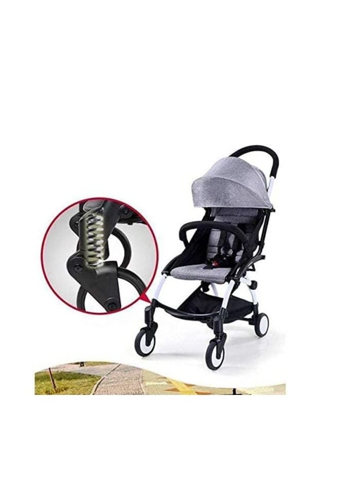 Babytime Lightweight Travel Stroller One Hand Foldable Compact Stroller Perfect for Travel Grey Color  - Image 2
