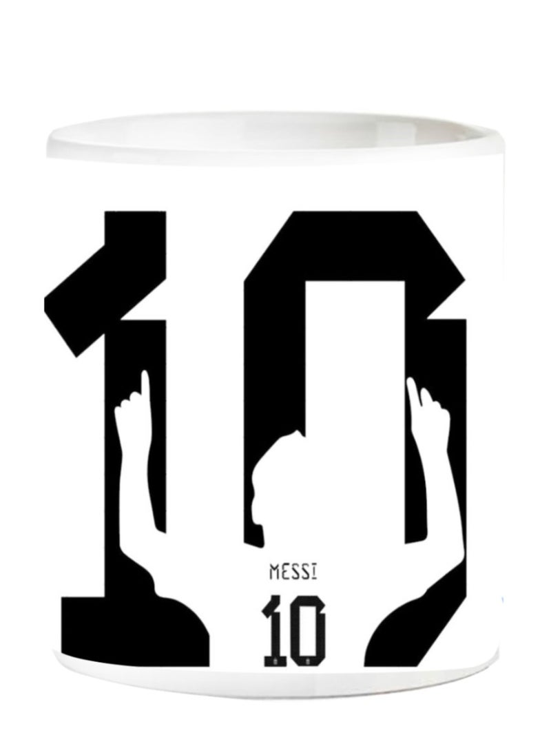 Story Of Candle - Ceramic mug with the “Messi” design printed in white - Image 1