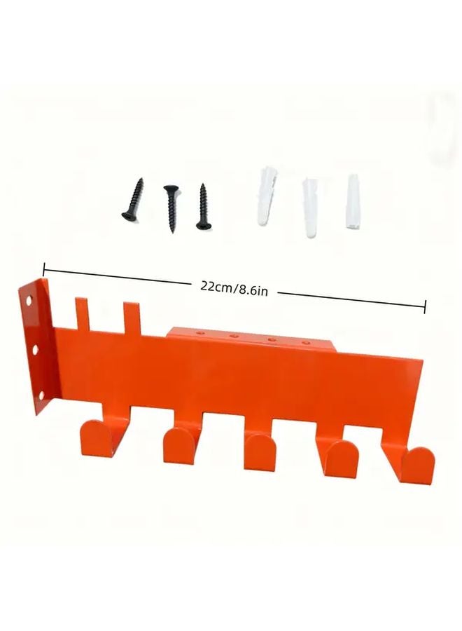 Heavy Duty Carbon Chainsaw Chain Hanger Wall Mount 5 Hook Chain Holder Rust Resistant Powder Coated Garage Workshop Organizer 1pc - Image 3