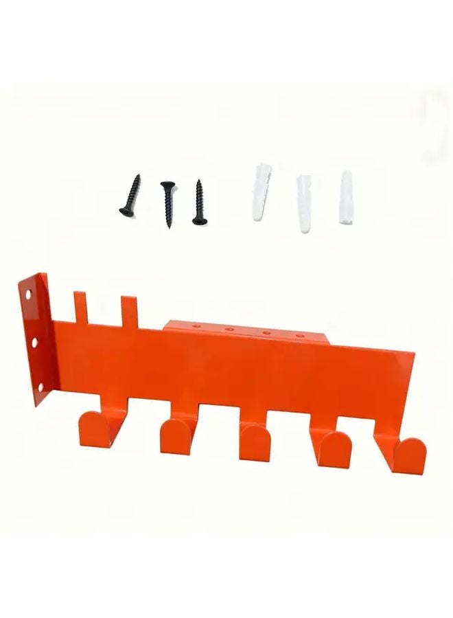 Heavy Duty Carbon Chainsaw Chain Hanger Wall Mount 5 Hook Chain Holder Rust Resistant Powder Coated Garage Workshop Organizer 1pc - Image 2