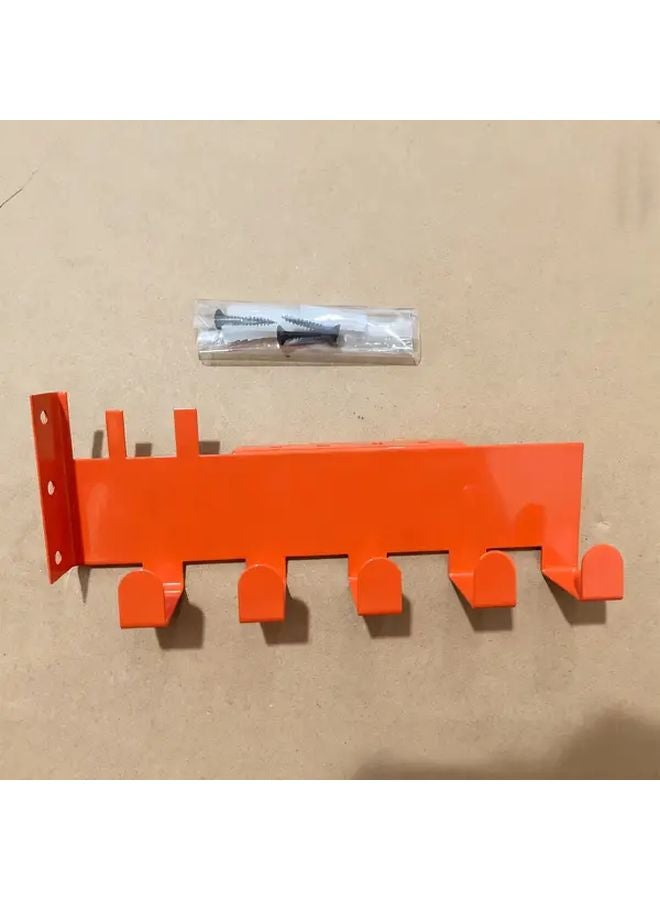 Heavy Duty Carbon Chainsaw Chain Hanger Wall Mount 5 Hook Chain Holder Rust Resistant Powder Coated Garage Workshop Organizer 1pc - Image 1