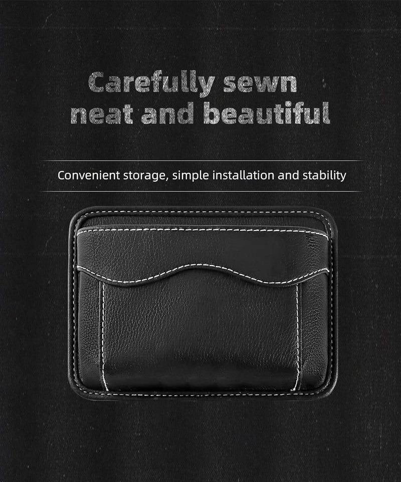 SUJADE YAKEFLY 2 PCS Car Seat Side Pocket Organizer,PU Leather Storage Pocket Pouch Cell Phone Sunglasses Holder,Car Seat Storage Gap Filler,Mini Storage Bag Interior Accessories Organizer - Image 3