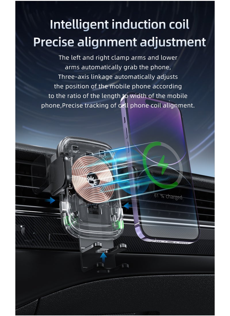 GULFLINK Car Charger For Magnetic Wireless Car Phone Holder Automatic Clamp Wireless Charger 15W Fast Charging For iPhone  - Image 4