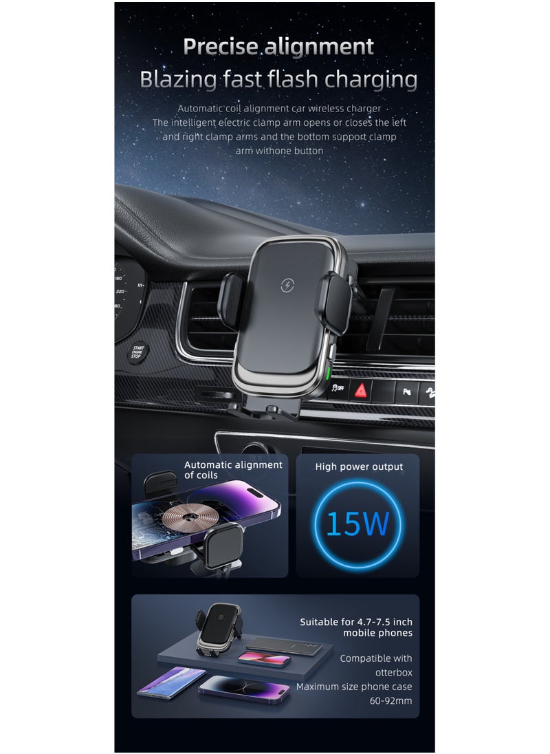 GULFLINK Car Charger For Magnetic Wireless Car Phone Holder Automatic Clamp Wireless Charger 15W Fast Charging For iPhone  - Image 5