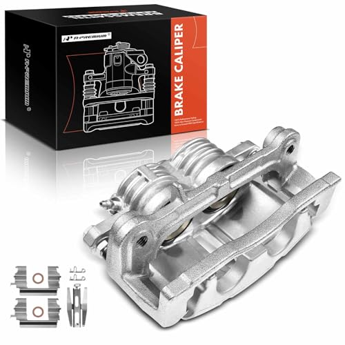 A-Premium Disc Brake Caliper Assembly with Bracket Compatible with Select Buick, Chevrolet, GMC, Isuzu & Saab Models - Rainier, SSR, Trailblazer, Envoy XL XUV, Ascender, 9-7x - Front Left Driver Side - Image 1