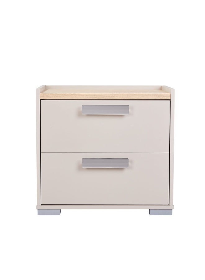 DANUBE HOME Cardano Night Stand| Multifunctional Bedside Table Space Saving Nightstand Side Table Modern Design Furniture For Bedroom L60Xw39Xh53Cm -Natural Oak/Champagne - Image 2