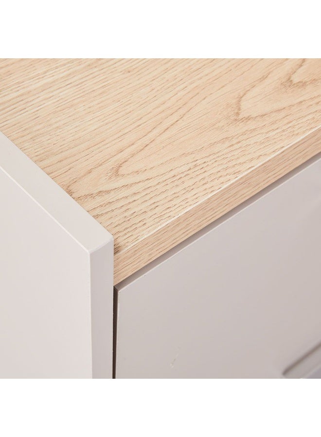 DANUBE HOME Cardano Night Stand| Multifunctional Bedside Table Space Saving Nightstand Side Table Modern Design Furniture For Bedroom L60Xw39Xh53Cm -Natural Oak/Champagne - Image 4