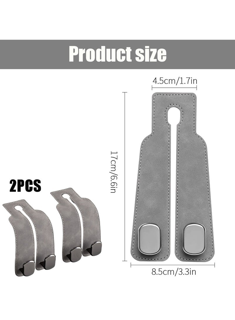 CMGTYYD 2 Pcs Car Seat Hooks, Headrest Hook, Seat Back Storage Hook, Leather Organizer Hanger, Double Cars Hanger, The Ultimate Car Organizer, Convenient Headrest Hooks, for Cars Handbags, Bags, Purses  - Image 2