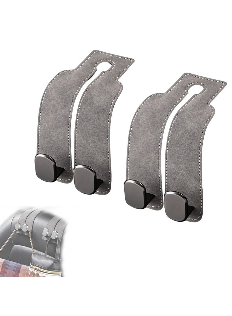 CMGTYYD 2 Pcs Car Seat Hooks, Headrest Hook, Seat Back Storage Hook, Leather Organizer Hanger, Double Cars Hanger, The Ultimate Car Organizer, Convenient Headrest Hooks, for Cars Handbags, Bags, Purses  - Image 1