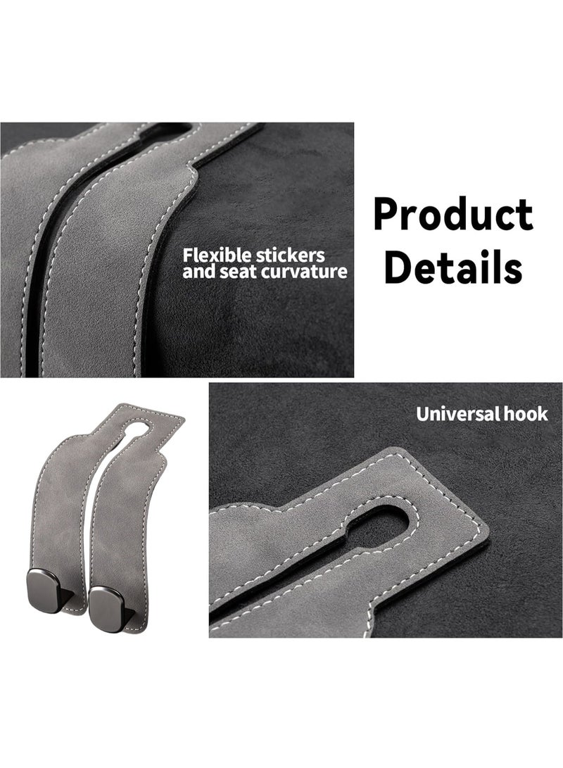 CMGTYYD 2 Pcs Car Seat Hooks, Headrest Hook, Seat Back Storage Hook, Leather Organizer Hanger, Double Cars Hanger, The Ultimate Car Organizer, Convenient Headrest Hooks, for Cars Handbags, Bags, Purses  - Image 4