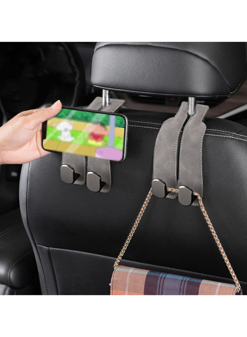 CMGTYYD 2 Pcs Car Seat Hooks, Headrest Hook, Seat Back Storage Hook, Leather Organizer Hanger, Double Cars Hanger, The Ultimate Car Organizer, Convenient Headrest Hooks, for Cars Handbags, Bags, Purses  - Image 3