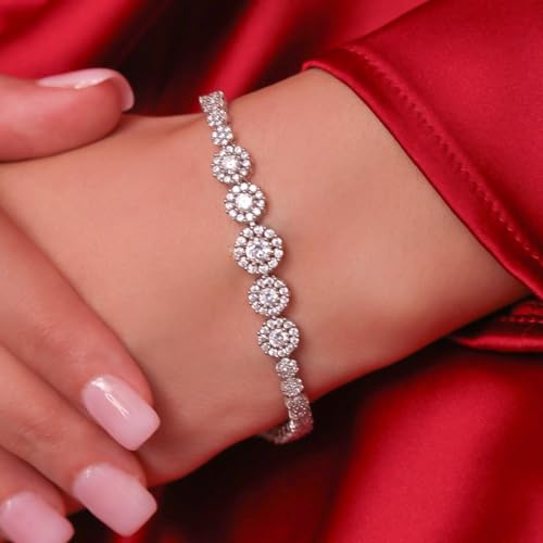 ZAVYA 925 Sterling Silver CZ Floral Rhodium Plated Bracelet | Gift for Women & Girls | With Certificate of Authenticity & 925 Hallmark|Mother's Day - Image 4