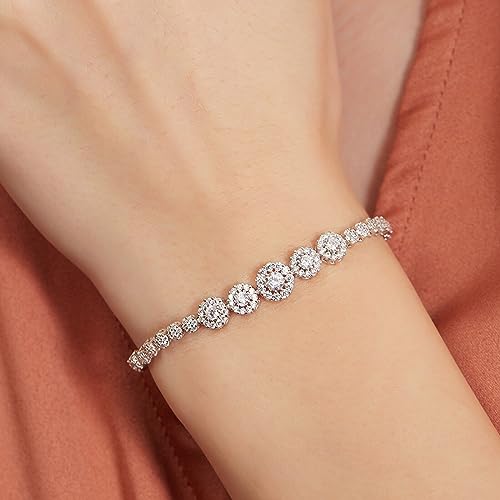 ZAVYA 925 Sterling Silver CZ Floral Rhodium Plated Bracelet | Gift for Women & Girls | With Certificate of Authenticity & 925 Hallmark|Mother's Day - Image 3
