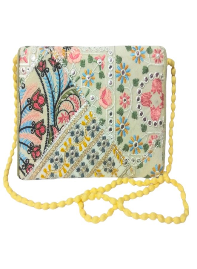 SUMERA WARQ Women's Handmade Clutch Bags Fashionable Cross-Body Sling Bags for Women and Girls with Rajasthani Embroidery Work Ethnic Wallet - Image 2