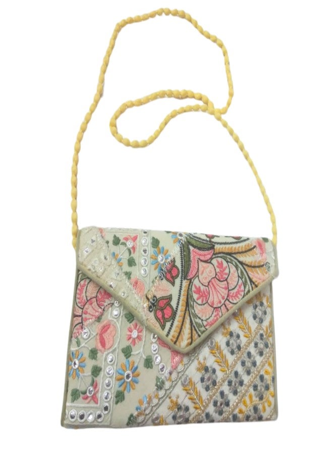 SUMERA WARQ Women's Handmade Clutch Bags Fashionable Cross-Body Sling Bags for Women and Girls with Rajasthani Embroidery Work Ethnic Wallet - Image 5