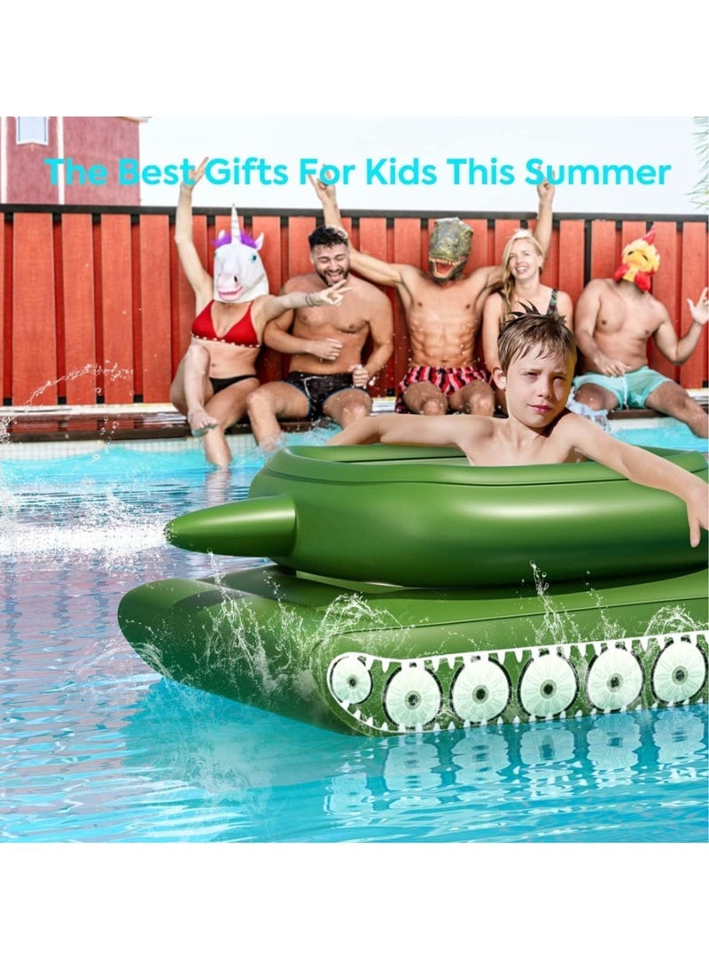 LEDIN Tank Inflatable for Pool Party Toys,Float Pool Floaties Tank Sprinkler Toy with Squirt Gun for Kids Adult,Float Tank Battle Rafts Inflatable Toy for Summer Pool Party Water Play Pool Games - Image 4