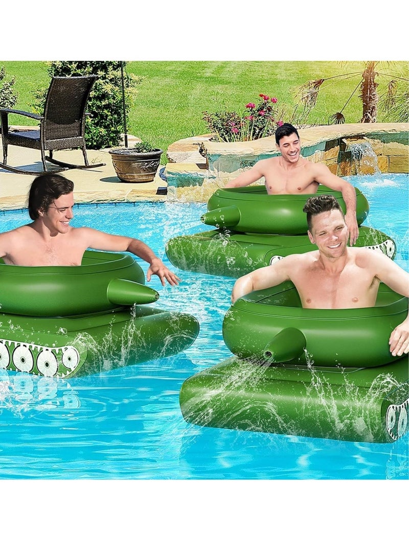 LEDIN Tank Inflatable for Pool Party Toys,Float Pool Floaties Tank Sprinkler Toy with Squirt Gun for Kids Adult,Float Tank Battle Rafts Inflatable Toy for Summer Pool Party Water Play Pool Games - Image 2