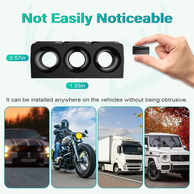 Elook Upgraded Deer Whistles for Car, Deer Horn for Car, Save Deer Whistle for Vehicles, Trunks, Motorcycle, Three-Horn, 4 Pack (Patented Product) - Image 3