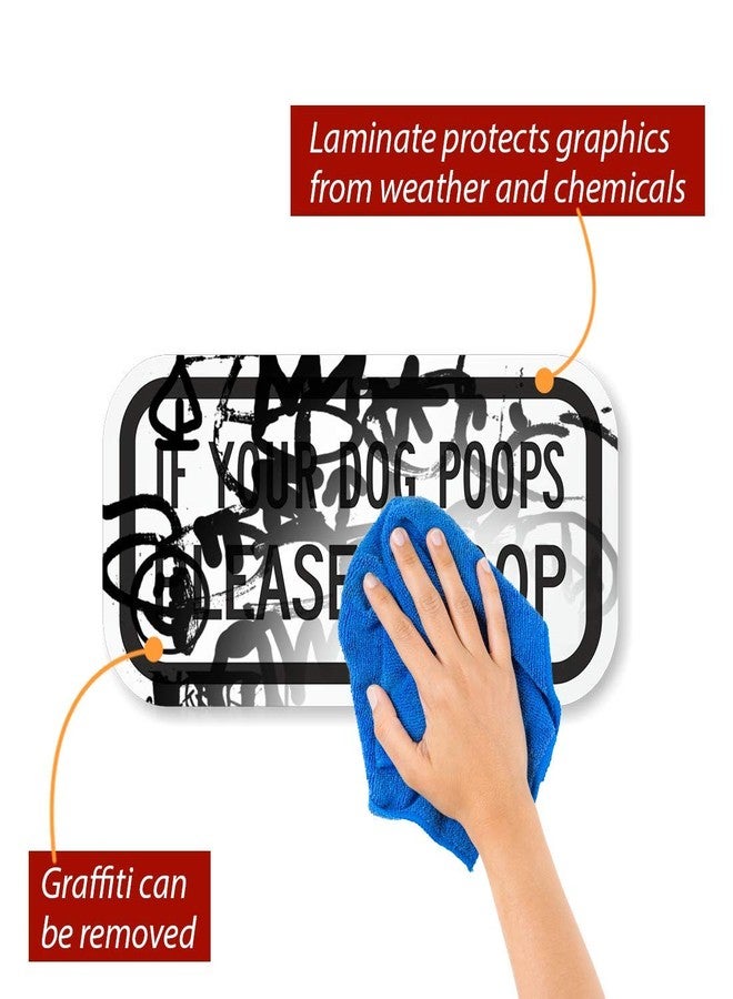 SmartSign-K-2267-AL "If Your Dog Poops, Please Scoop" Sign | 6" x 12" Aluminum, Black on White - Image 2