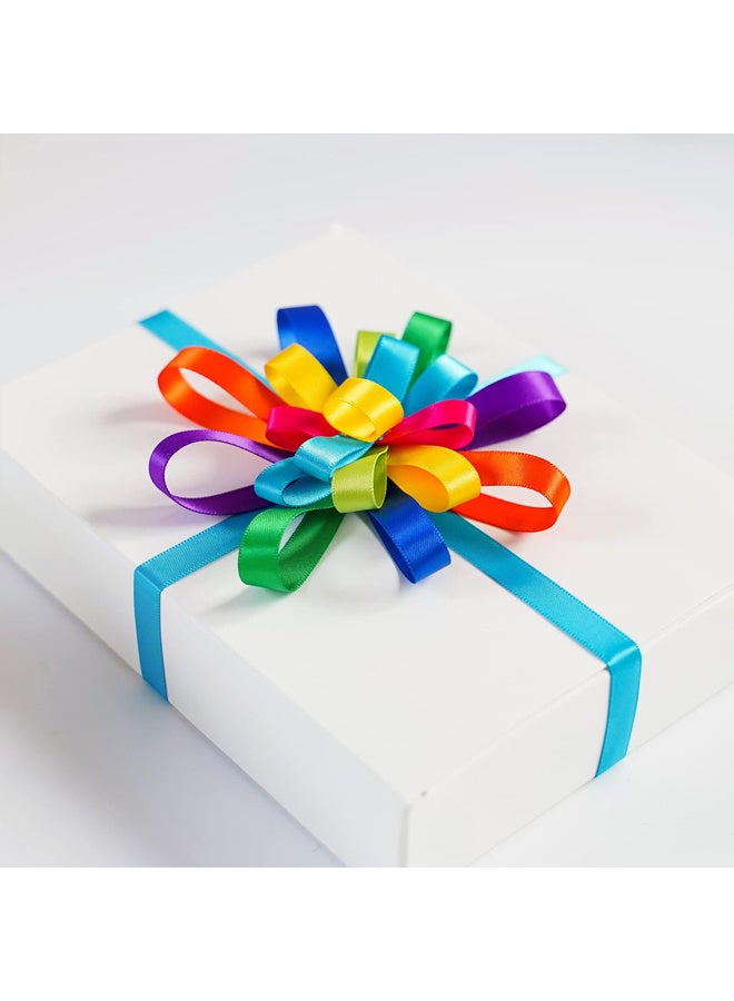 Zeemey 10pcs Rainbow Satin Ribbon, 3/8" x 25 Yards Each - Perfect for Gift Wrapping, Birthday & Wedding Decorations, Invitations & Crafts - Image 4