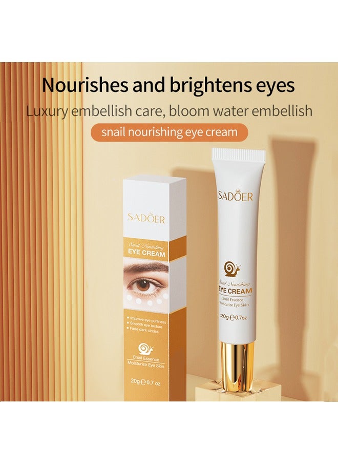 SADOER Snail Essence Moisturize Eye Cream , Anti Aging, Exquisitely Repair Skin, Moisturize, Fade Eye Lines, Dark Circles and Black Spots, Shrink Pores and Tighten Skin, Moisturizing Eye Serum, Eye Care 20g - Image 2