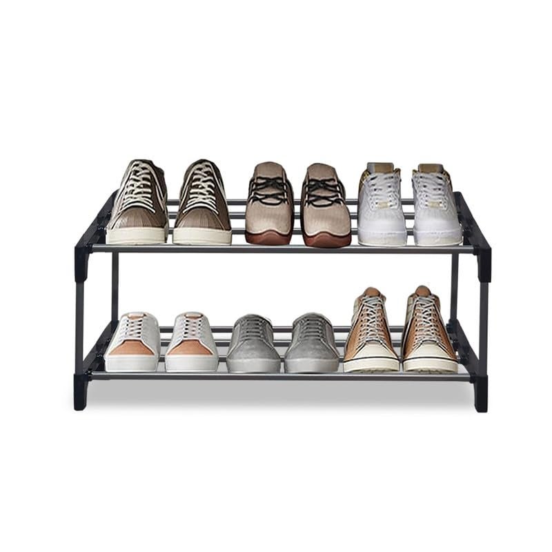 ROBMOB 2 Tier Metal Shoe Rack|Flexible Entryway & Home Footwear Organizer|Perfect for Shoes, Boots, Slippers, and Sneakers|Sturdy Storage Solution Do-It-Yourself Multipurpose Rack - Image 2