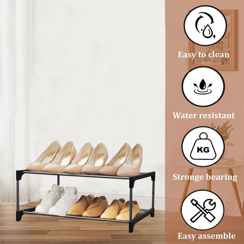ROBMOB 2 Tier Metal Shoe Rack|Flexible Entryway & Home Footwear Organizer|Perfect for Shoes, Boots, Slippers, and Sneakers|Sturdy Storage Solution Do-It-Yourself Multipurpose Rack - Image 5