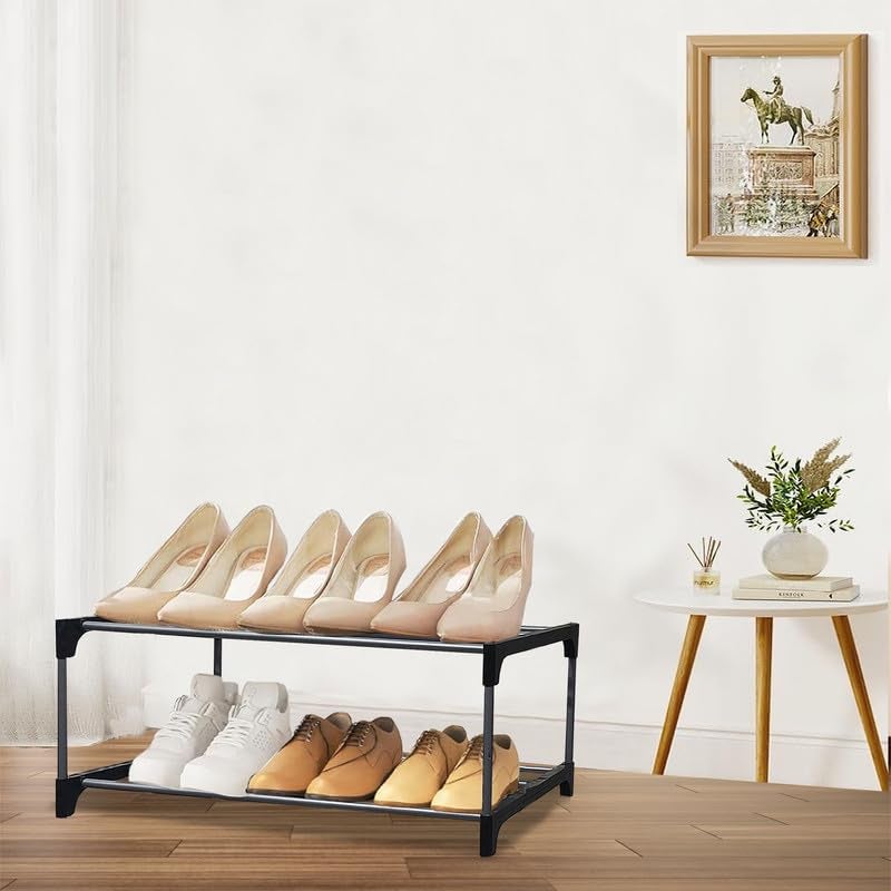 ROBMOB 2 Tier Metal Shoe Rack|Flexible Entryway & Home Footwear Organizer|Perfect for Shoes, Boots, Slippers, and Sneakers|Sturdy Storage Solution Do-It-Yourself Multipurpose Rack - Image 4