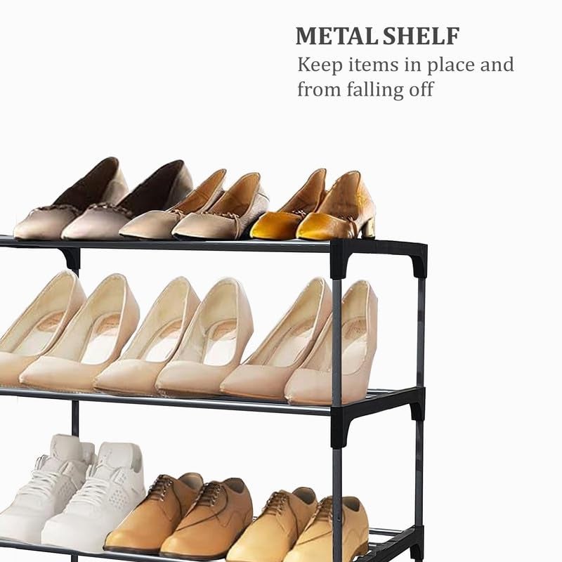 ROBMOB 2 Tier Metal Shoe Rack|Flexible Entryway & Home Footwear Organizer|Perfect for Shoes, Boots, Slippers, and Sneakers|Sturdy Storage Solution Do-It-Yourself Multipurpose Rack - Image 3