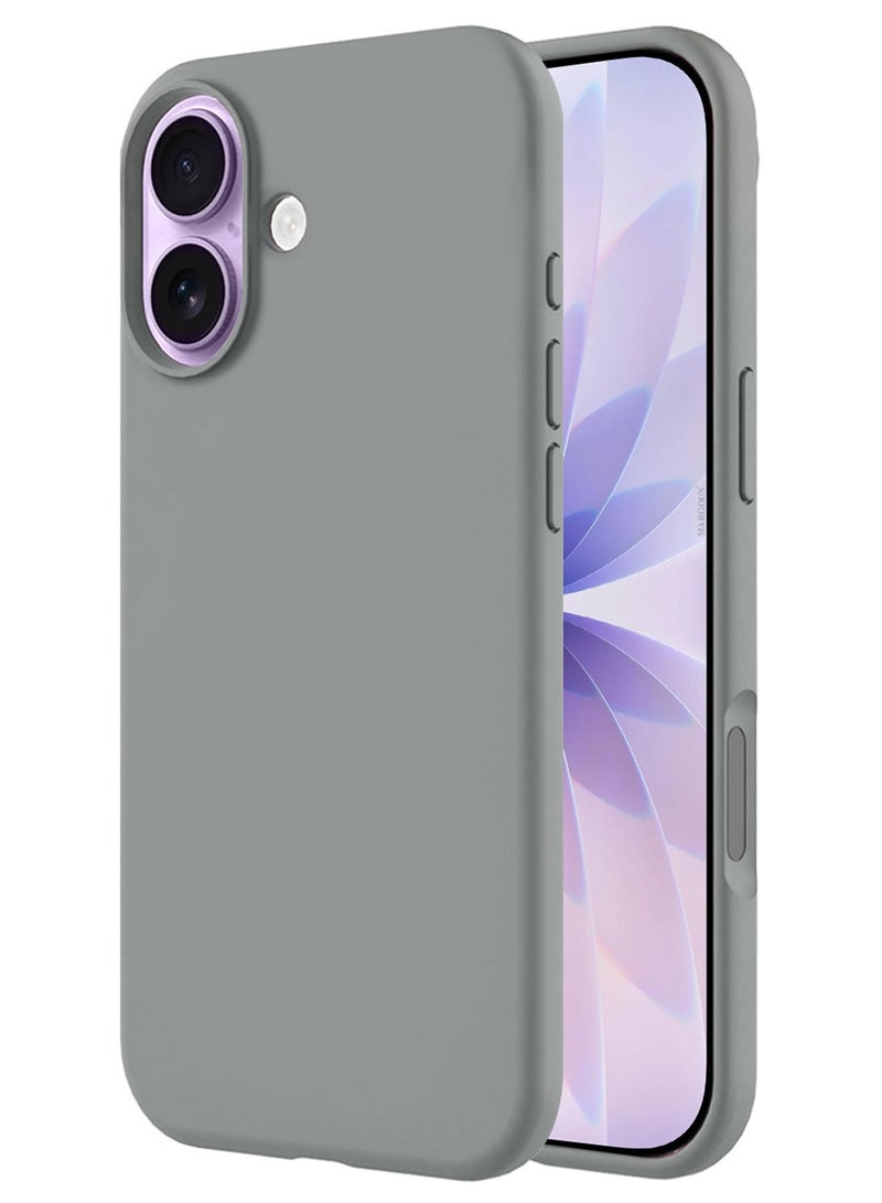 Silicone Protective Phone Case for iPhone 17 - Soft Anti-Scratch Microfiber Lining Ultra Slim Drop Protection Phone Cover - Light Grey - Image 5