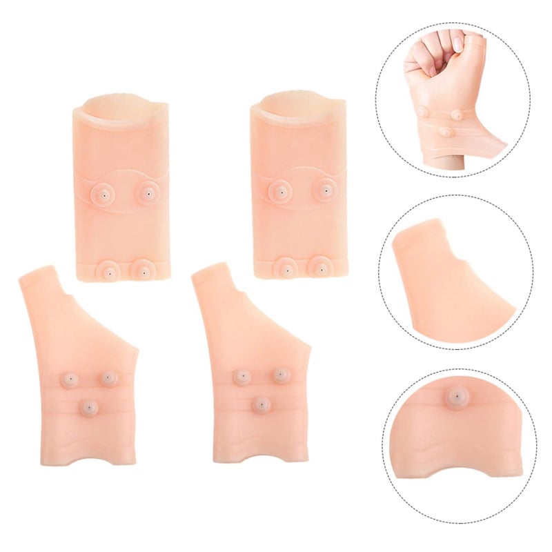 2 زوج من دعامات الكاحل والمعصم المغناطيسية مجموعة سوداء مرنة لحماية الرياضة - Image 3