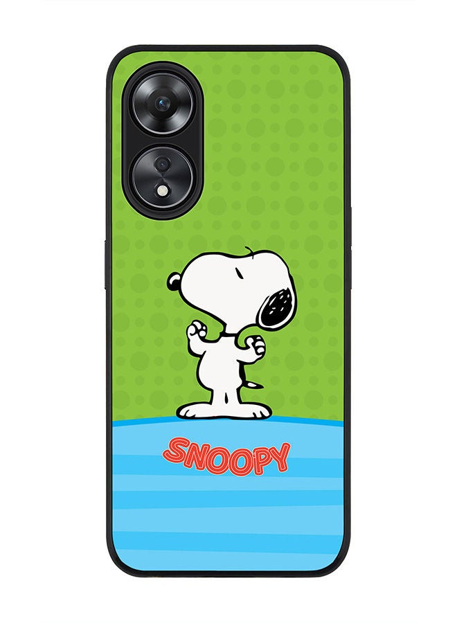 Stylizedd Rugged Black edge case for Oppo A78 5G / Oppo A58 5G Slim fit Soft Case Flexible Rubber Edges Anti Drop TPU Gel Thin Cover -  Snoopy 4 - Image 1