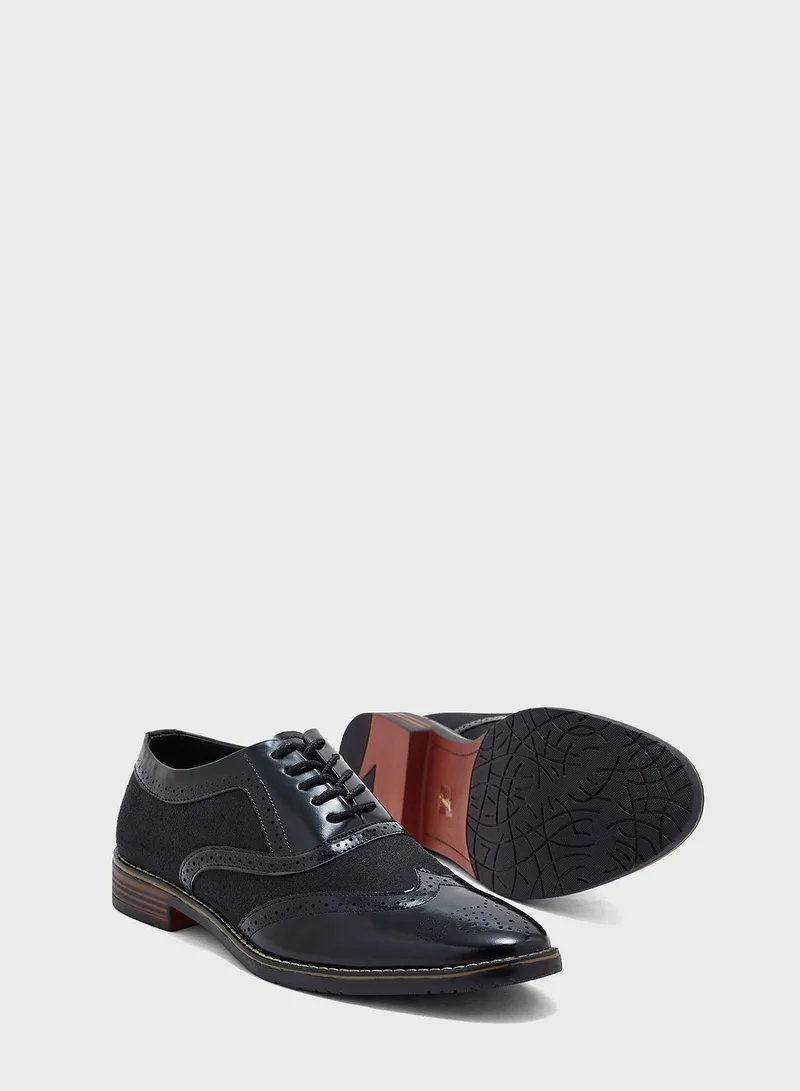 Robert Wood Wing Cap Detail Formal Oxford Lace Ups