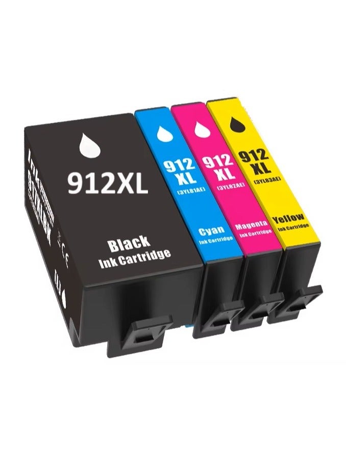 انك خراطيش طابعة 912XL متعددة الألوان، بديلة لخراطيش طابعة HP OfficeJet 8010 8012 8013 8014 8015 8017 OfficeJet Pro 8020 8021 8022 8023 8024 8025 (أسود سماوي أصفر أرجواني) - Image 2