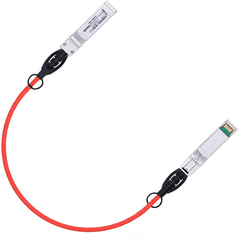 ipolex Colored 10G SFP+ Twinax Cable, Direct Attach Copper(DAC) Passive Cable, 0.25m (0.82ft) in Red, for Cisco SFP-H10GB-CU0.25M, Meraki, Ubiquit, Mikrotik, Intel, Fortinet, Netgear, D-Link and More - Image 1