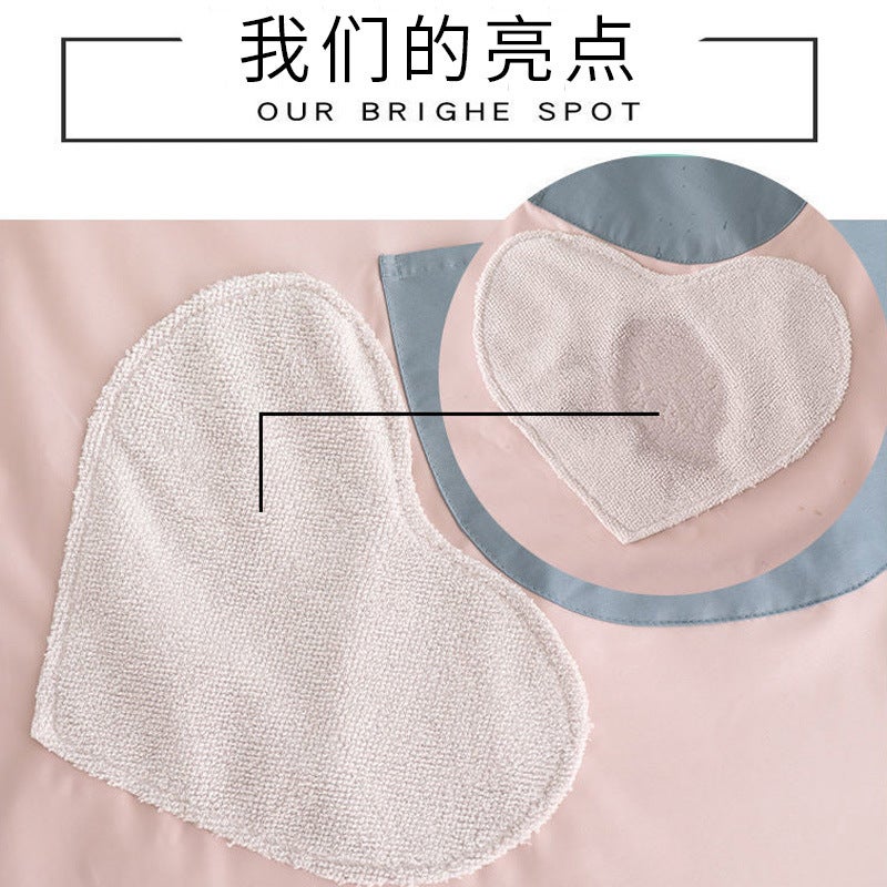 Long-Sleeved Hand-Wiping Apron Women'S Household Kitchen Waterproof And Oil-Proof Work Clothes Overalls Adult'S Cooking Apron Cartoon Net - Image 4