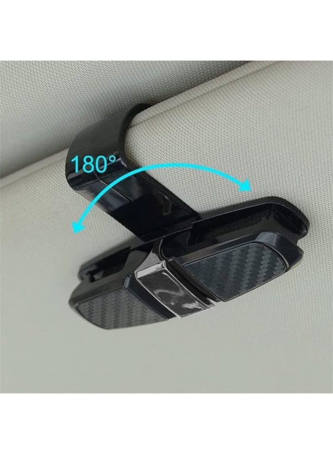 2pcs Sun Glasses Holder Clip Hanger For Car Sun Visor Mount Ticket Card Clip Sun Glasses And Eye Glasses Double-End Clip Holder For Your Car 180° Rotational Glasses - Image 5