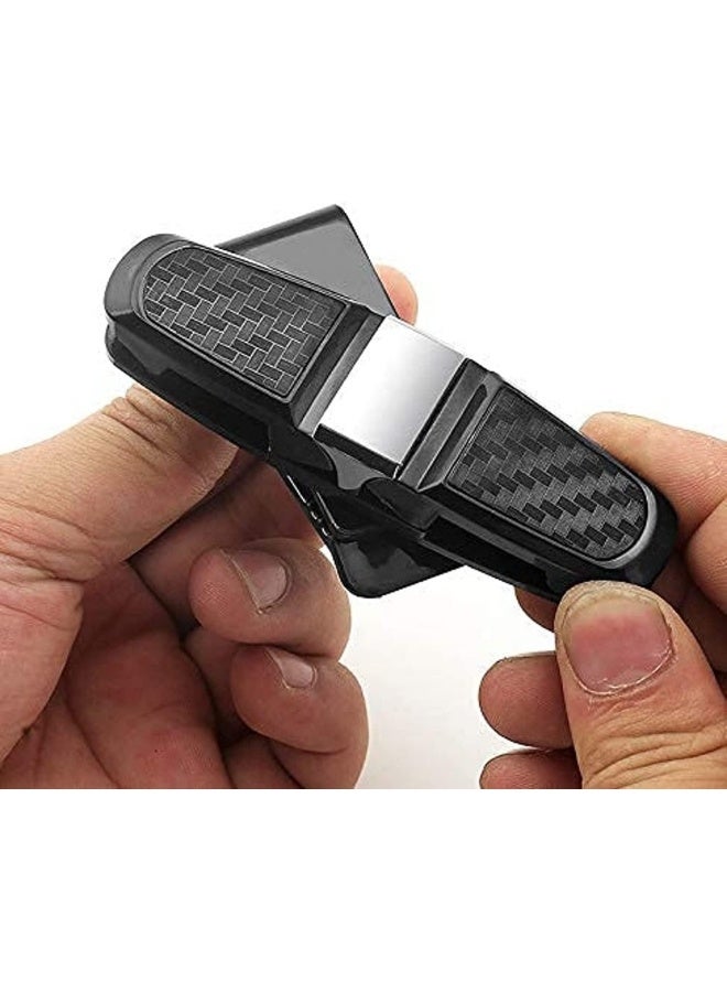 2pcs Sun Glasses Holder Clip Hanger For Car Sun Visor Mount Ticket Card Clip Sun Glasses And Eye Glasses Double-End Clip Holder For Your Car 180° Rotational Glasses - Image 2