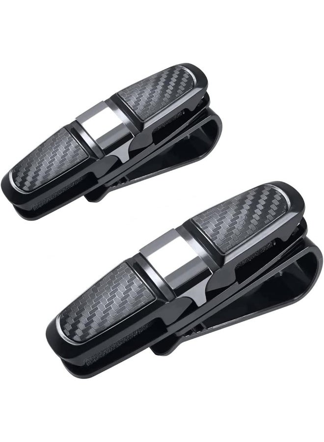 2pcs Sun Glasses Holder Clip Hanger For Car Sun Visor Mount Ticket Card Clip Sun Glasses And Eye Glasses Double-End Clip Holder For Your Car 180° Rotational Glasses - Image 1