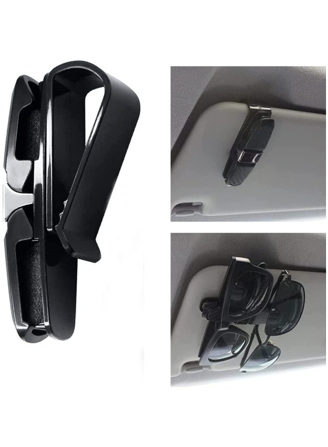2pcs Sun Glasses Holder Clip Hanger For Car Sun Visor Mount Ticket Card Clip Sun Glasses And Eye Glasses Double-End Clip Holder For Your Car 180° Rotational Glasses - Image 4