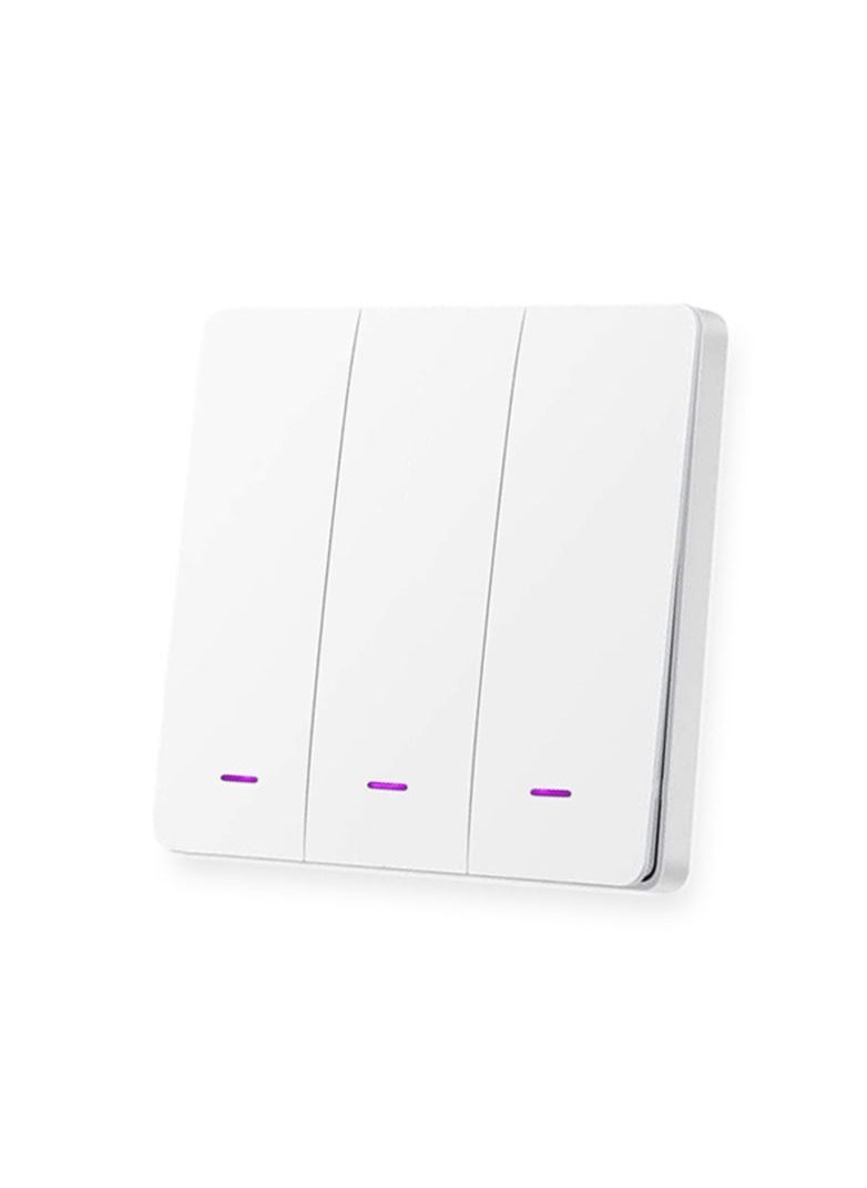 UanTii - Smart Switch Tuya Wifi Light Wall Switch No Neutral Wire Required App and Voice Remote Control 3 Gang - Image 1