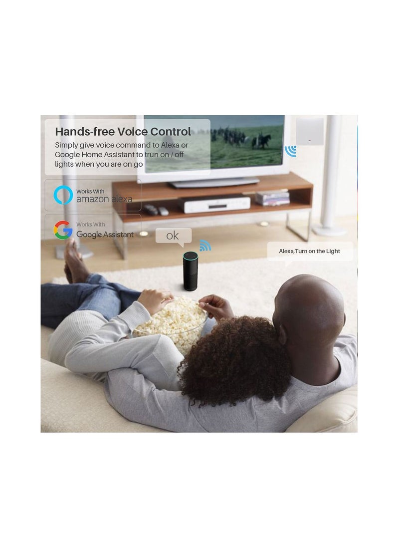 UanTii - Smart Switch Tuya Wifi Light Wall Switch No Neutral Wire Required App and Voice Remote Control 3 Gang - Image 1