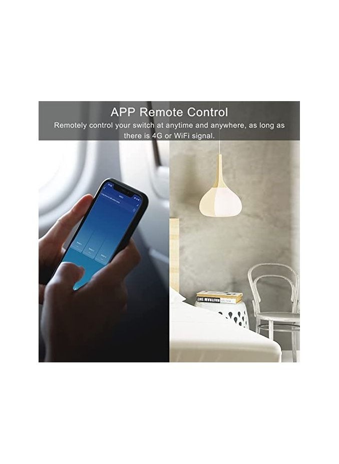 UanTii - Smart Switch Tuya Wifi Light Wall Switch No Neutral Wire Required App and Voice Remote Control 3 Gang - Image 1