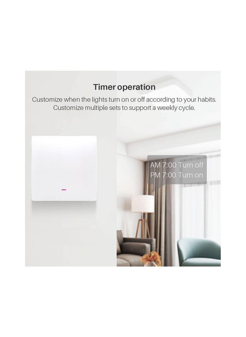 UanTii - Smart Switch Tuya Wifi Light Wall Switch No Neutral Wire Required App and Voice Remote Control 3 Gang - Image 1