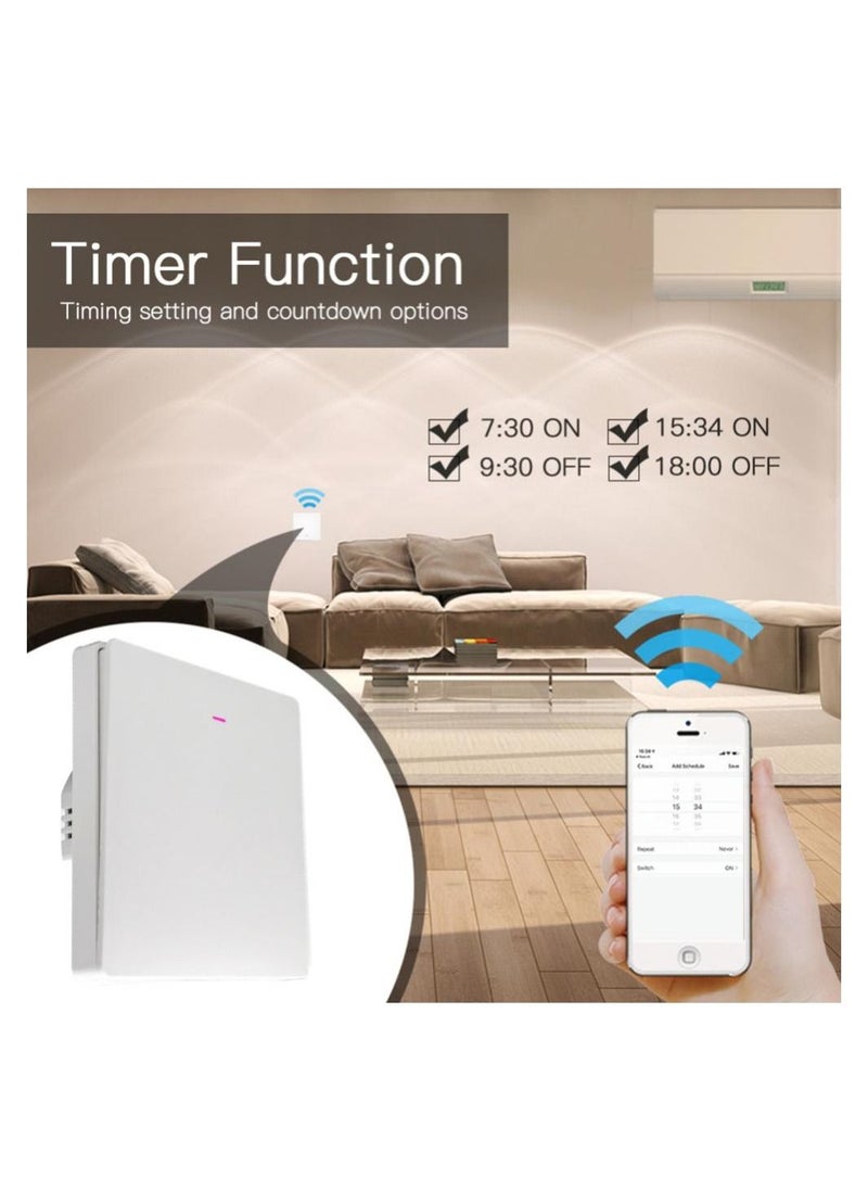 UanTii - Smart Switch Tuya Wifi Light Wall Switch No Neutral Wire Required App and Voice Remote Control 3 Gang - Image 1