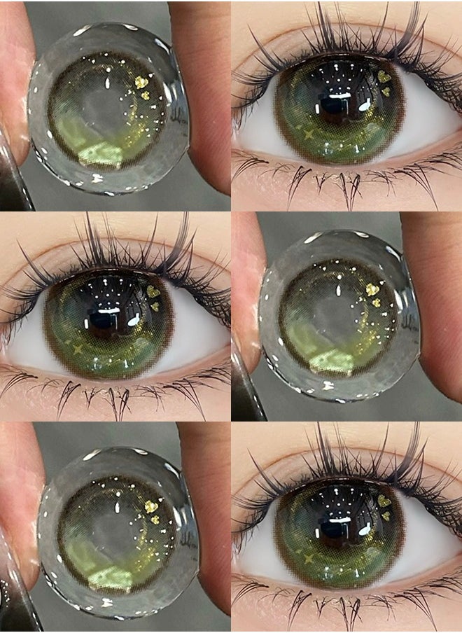 Mill Creek Mill Creek color contact lenses 14.5MM hydrogel lenses can be used for 12 months 1 pair of 2 black glasses  - Image 1