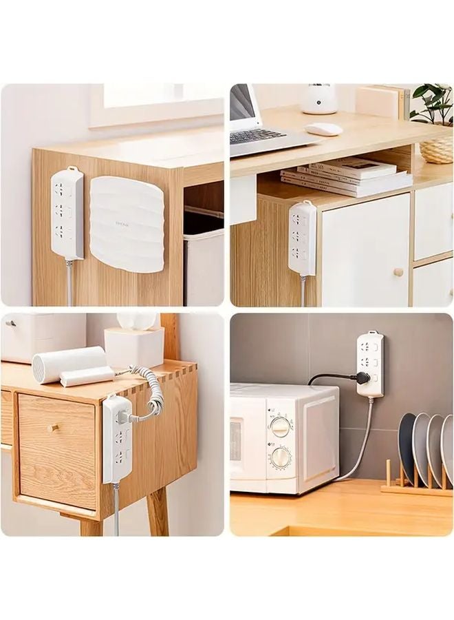 Orange Self Adhesive No Drill Socket Holder Wall Mounted Power Strip Organizer for Kitchen Home Office Cable Management - Image 5